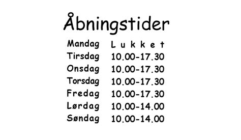 Åbningstider